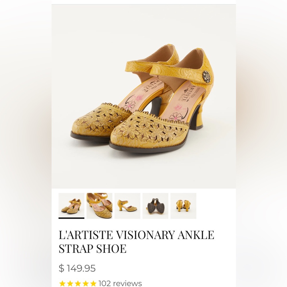 L'ATISTE Visionary Yellow Ankle Strap Heels